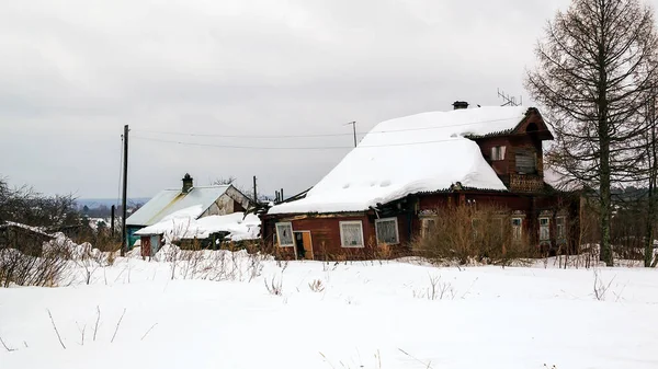 Abandoned Old Wooden House Village — Stock Photo, Image
