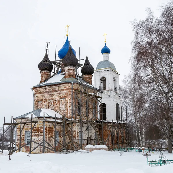 Sakovskoye Köyü Kostroma Bölgesi Rusya Restorasyon Sürecinde Olan Çan Kulesi — Stok fotoğraf