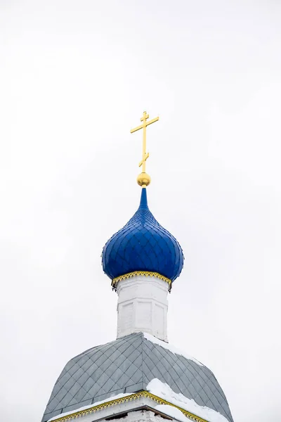 Kuppel Des Restaurierten Glockenturms Dorf Isakovskoye Region Kostroma Russland — Stockfoto