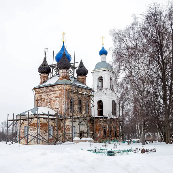 Sakovskoye Köyü Kostroma Bölgesi Rusya Restorasyon Sürecinde Olan Çan Kulesi — Stok fotoğraf