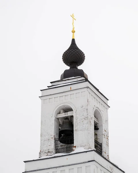 White Brick Bell Tower Orthodox Church Sungurovo Village Kostroma Region — Stock Photo, Image