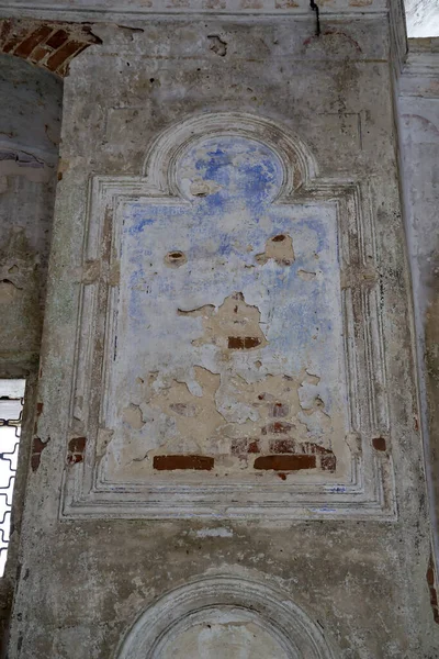 Les Restes Une Peinture Intérieur Une Église Abandonnée Village Holm — Photo
