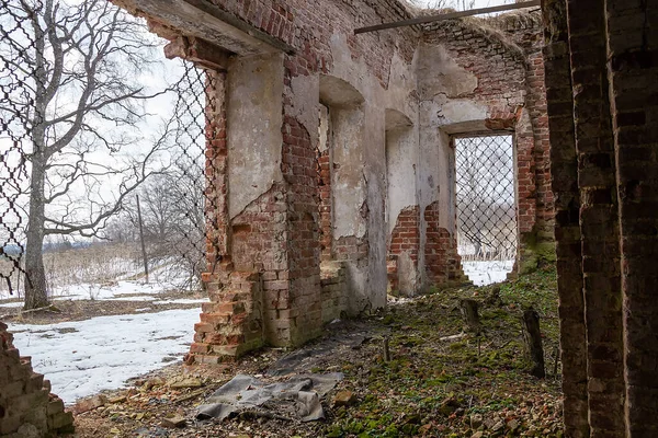 Interno Della Chiesa Ortodossa Distrutta Villaggio Troitsky Regione Kostroma Russia — Foto Stock