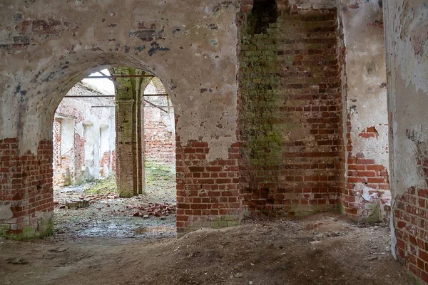 Interno Della Chiesa Ortodossa Distrutta Villaggio Troitsky Regione Kostroma Russia — Foto Stock