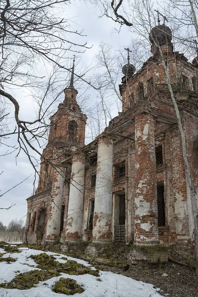 Destroyed Orthodox Church Troitsky Village Kostroma Region Russia — Stock Photo, Image