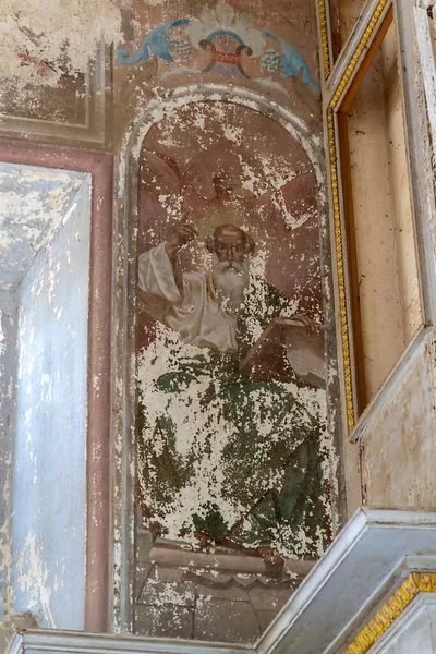 Dipinto Delle Pareti Una Chiesa Ortodossa Abbandonata Villaggio Nasakino Regione — Foto Stock