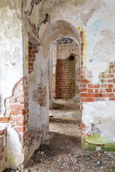 Interior Destroyed Orthodox Church Troitsky Village Kostroma Region Russia — Stock Photo, Image