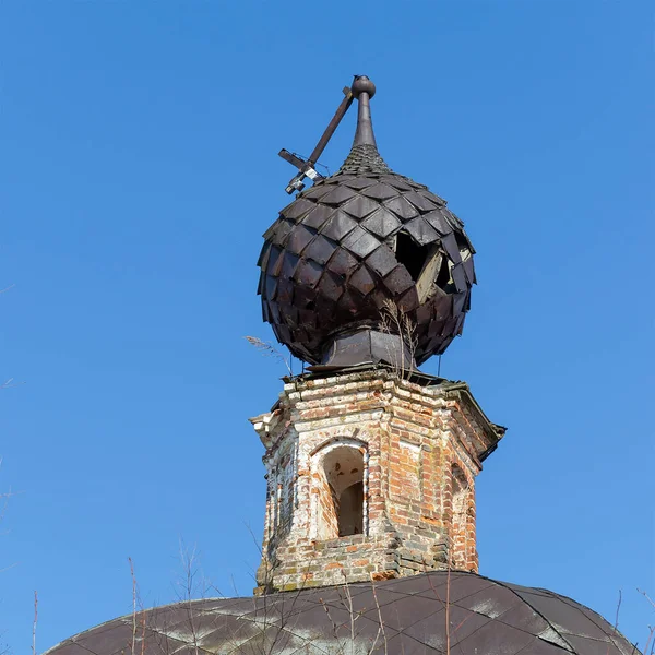 Distrutta Antica Cupola Della Chiesa Ortodossa — Foto Stock