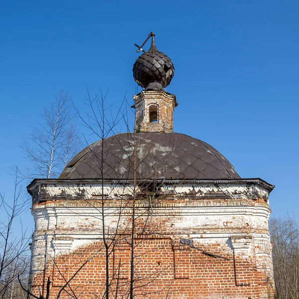 Iglesia Ortodoxa Destruida Aldea Nasakino Región Kostroma Rusia —  Fotos de Stock
