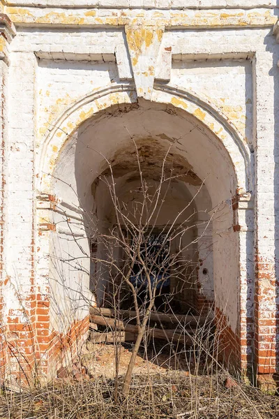 Zniszczony Kościół Prawosławny Wieś Nasakino Obwód Kostarski Rosja — Zdjęcie stockowe