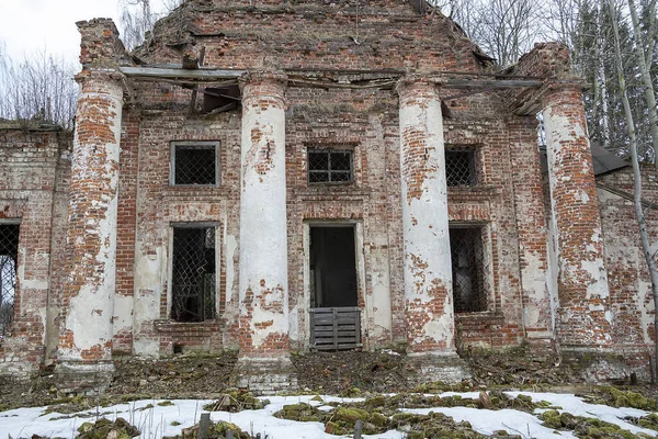 Destruiu Igreja Ortodoxa Aldeia Troitsky Região Kostroma Rússia — Fotografia de Stock