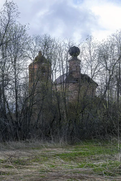 Église Orthodoxe Abandonnée Dans Forêt Village Myshkino Région Kostroma Russie — Photo