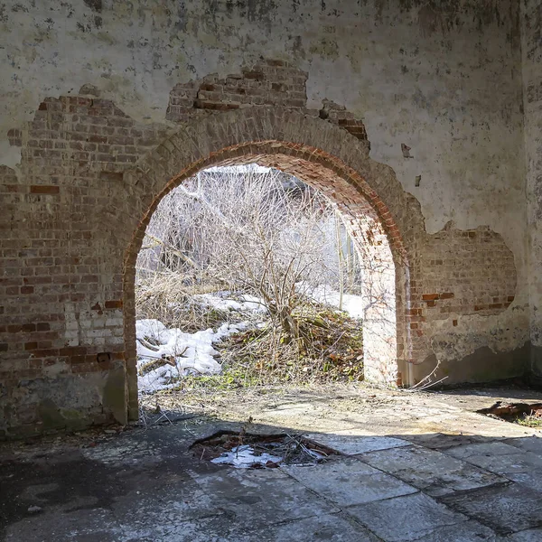 Interior Uma Igreja Abandonada Aldeia Nasakino Região Kostroma Rússia — Fotografia de Stock