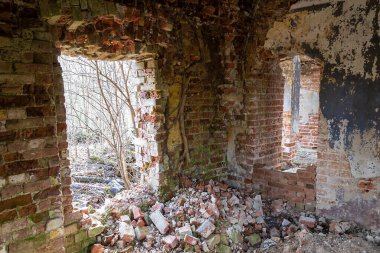 Rusya 'nın Kostroma bölgesindeki Myshkino köyünde 1784 yılında inşa edilmiş terk edilmiş bir kilisenin içinde.