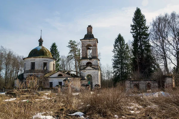 Igreja Ortodoxa Abandonada Aldeia Kozyura Região Kostroma Rússia Construída 1829 — Fotografia de Stock