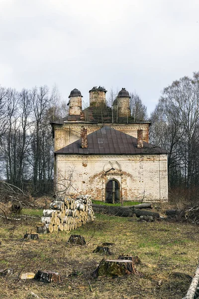 Ancienne Église Orthodoxe Abandonnée Village Ustye Neiskoye Région Kostroma Russie — Photo