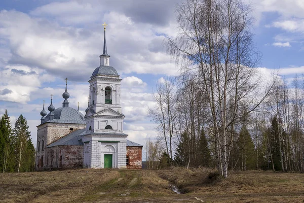 Landschaft Alte Orthodoxe Kirche Dorf Korshunovo Region Kostroma Russland Erbaut — Stockfoto