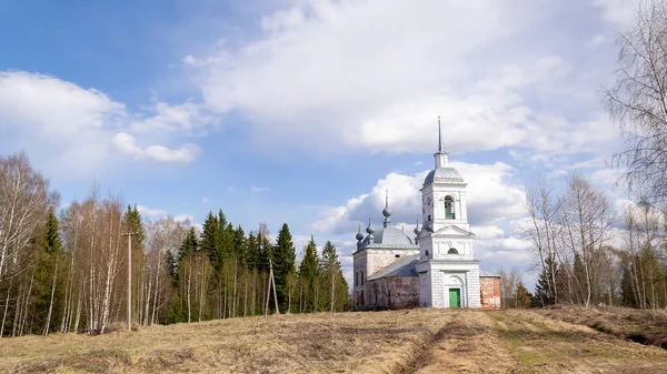 Landschaft Alte Orthodoxe Kirche Dorf Korshunovo Region Kostroma Russland Erbaut — Stockfoto