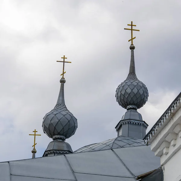 Gray Domes Orthodox Church Korshunovo Village Kostroma Region Russia Built — Stock Photo, Image