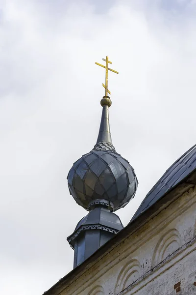 Dômes Gris Église Orthodoxe Village Korshunovo Région Kostroma Russie Construit — Photo