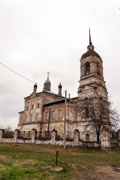 Kamenný Pravoslavný Kostel Vesnice Shakhovo Kostroma Rusko Postavený Roce 1807 — Stock fotografie