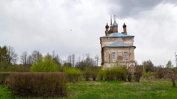 Landscape Rural Orthodox Church Shakhovo Village Kostroma Region Russia Built — Stock Photo, Image