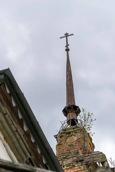 Spire Orthodox Bell Tower Village Shishkino Kostroma Region Russia Year — Stock Photo, Image