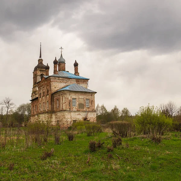 Paysage Rural Église Orthodoxe Village Shakhovo Région Kostroma Russie Construit — Photo