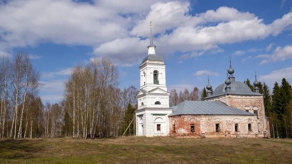 Landschaft Alte Orthodoxe Kirche Dorf Korshunovo Region Kostroma Russland Erbaut — Stockfoto