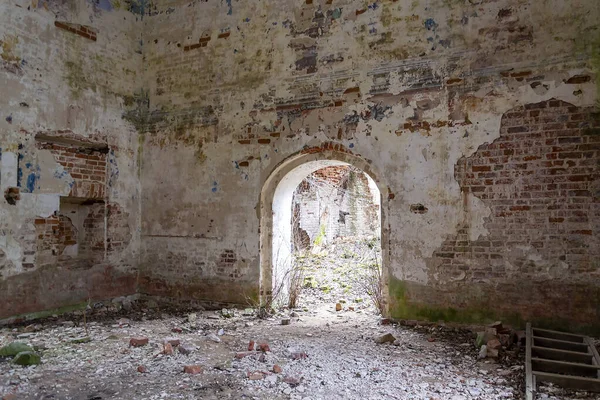 Interior Uma Antiga Igreja Ortodoxa Abandonada Aldeia Grudevo Região Kostroma — Fotografia de Stock