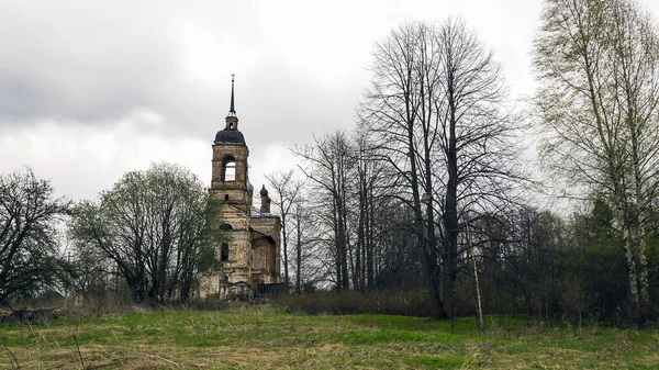 Paysage Rural Église Orthodoxe Village Shakhovo Région Kostroma Russie Construit — Photo