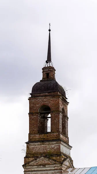 Stone Bell Tower Rural Church Shakhovo Village Kostroma Region Russia — Stock Photo, Image