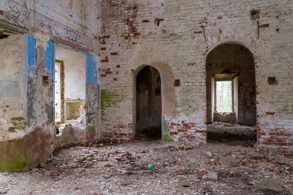 Interior Uma Antiga Igreja Ortodoxa Abandonada Aldeia Grudevo Região Kostroma — Fotografia de Stock