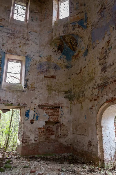 Innenraum Einer Alten Verlassenen Orthodoxen Kirche Das Dorf Grudevo Region — Stockfoto