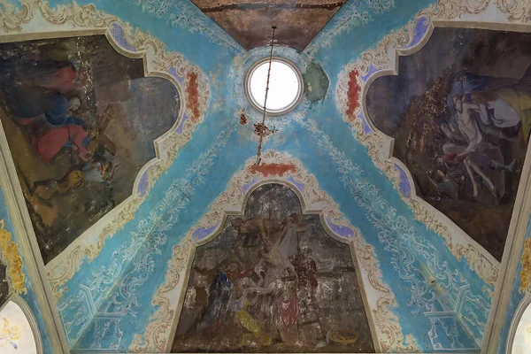 Pittura Murale Una Chiesa Ortodossa Abbandonata Villaggio Knyazhevo Regione Kostroma — Foto Stock