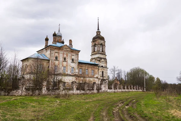 Paysage Rural Église Orthodoxe Village Shakhovo Région Kostroma Russie Construit — Photo