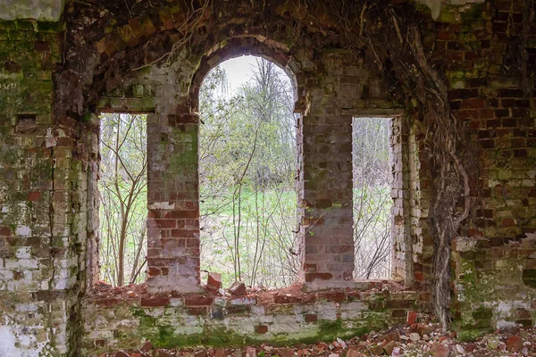 interior of an old abandoned Orthodox church, the village of Grudevo, Kostroma region, Russia, built in 1801