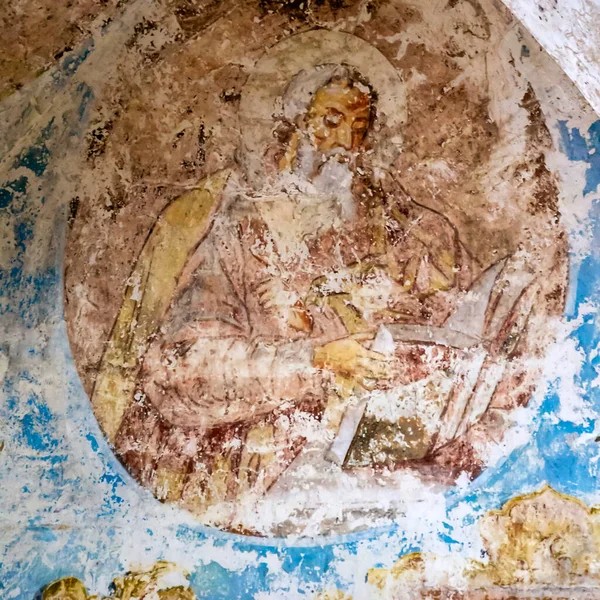 Pittura Murale All Interno Una Chiesa Ortodossa Abbandonata Villaggio Grudevo — Foto Stock