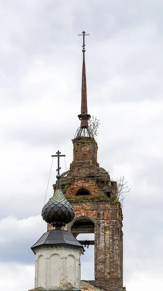 Falu Templomának Harangtornya Shishkino Falu Kosztroma Régió Oroszország Építkezés Éve — Stock Fotó