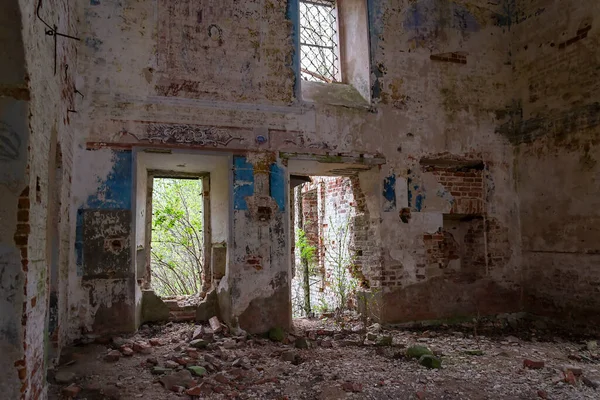 Interior Uma Antiga Igreja Ortodoxa Abandonada Aldeia Grudevo Região Kostroma — Fotografia de Stock