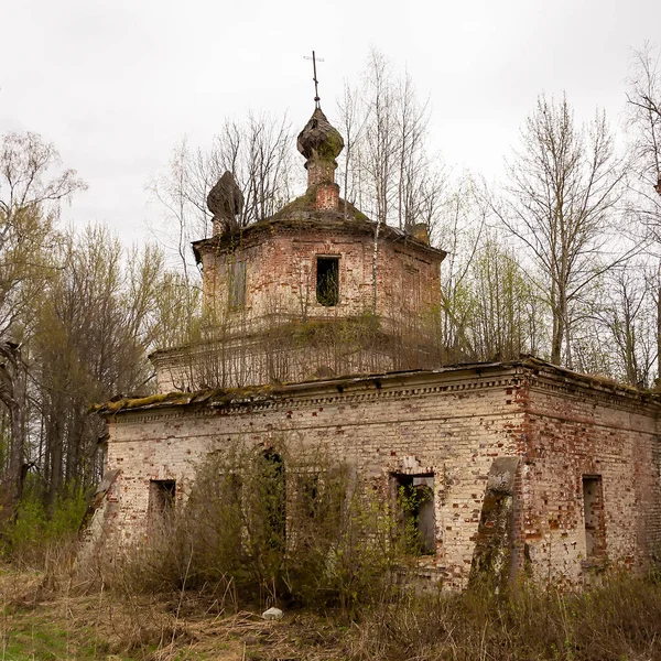 Église Orthodoxe Abandonnée Village Grudevo Région Kostroma Russie Construite 1801 — Photo