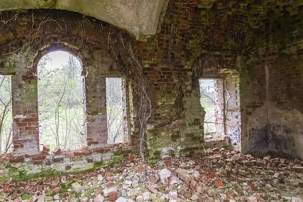 interior of an old abandoned Orthodox church, the village of Grudevo, Kostroma region, Russia, built in 1801