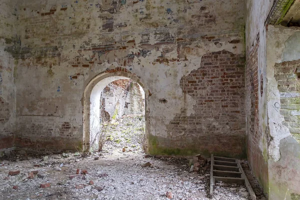 interior of an old abandoned Orthodox church, the village of Grudevo, Kostroma region, Russia, built in 1801