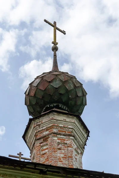 Dômes Une Ancienne Église Abandonnée Village Knyazhevo Région Kostroma Russie — Photo