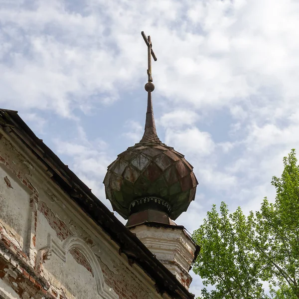 Dômes Une Ancienne Église Abandonnée Village Knyazhevo Région Kostroma Russie — Photo