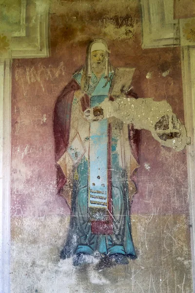 Peinture Des Murs Une Église Orthodoxe Abandonnée Russie Vladimirovo Tract — Photo