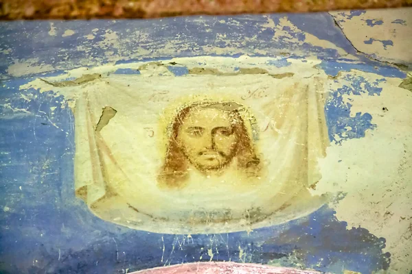 Dessins Sur Les Murs Une Église Orthodoxe Abandonnée Complexe Temple — Photo