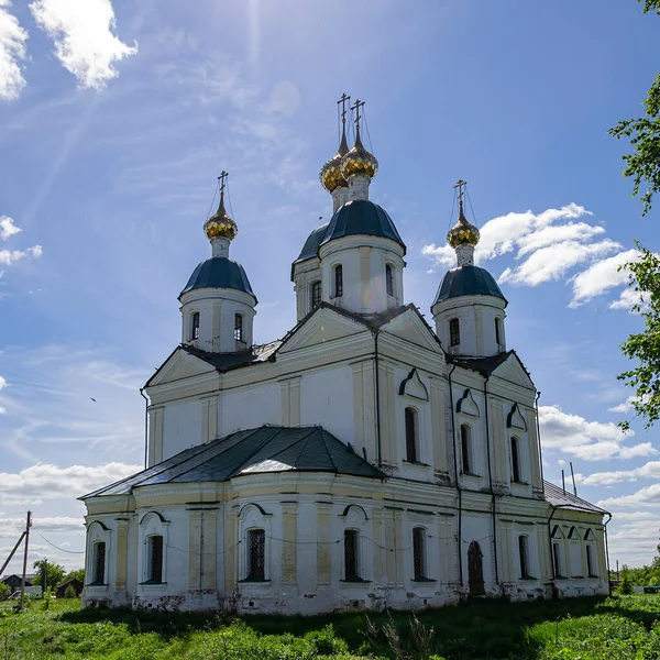Igreja Ortodoxa Rural Uma Igreja Aldeia Pruzhinino Região Kostroma Rússia — Fotografia de Stock