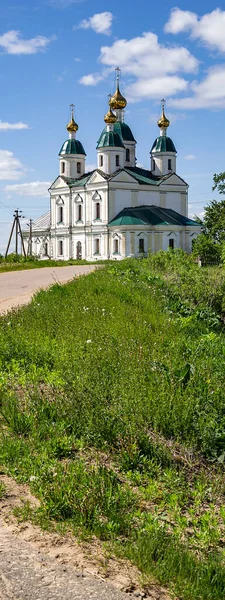 Paesaggio Rurale Chiesa Ortodossa Una Chiesa Nel Villaggio Pruzhinino Regione — Foto Stock