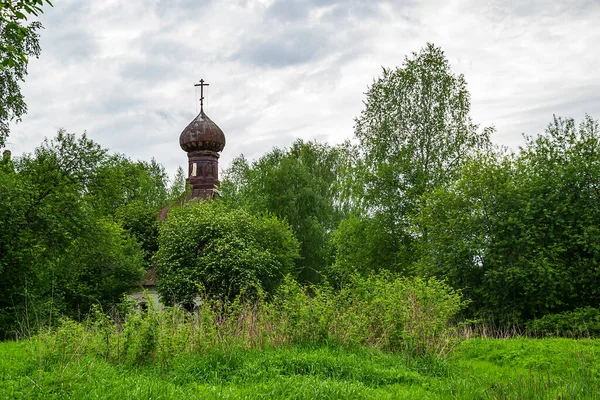 Krajina Ortodoxní Kostel Lese Chrámový Komplex Obce Iljinského Řece Šacha — Stock fotografie
